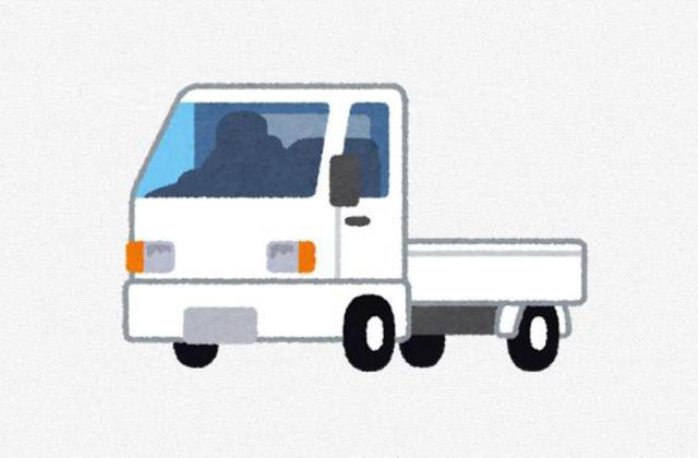画像：白い軽トラックのイラスト
