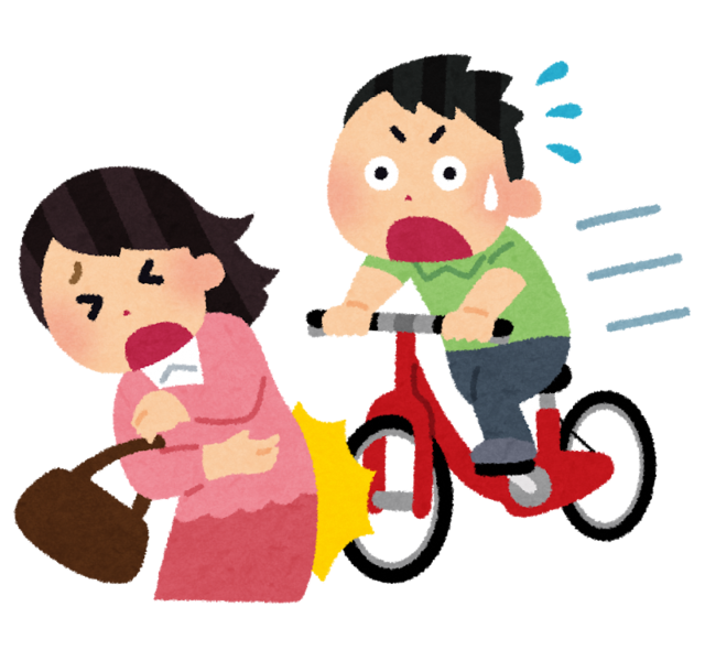 自転車事故のイラストイメージ画像